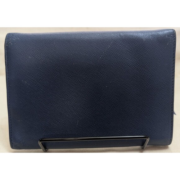 Prada Safiano Leather compact wallet Navy Blue tri-fold - Picture 3 of 6